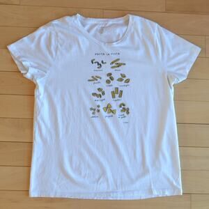 J Crew Pasta Collector Tee T-Shirt White Size XL